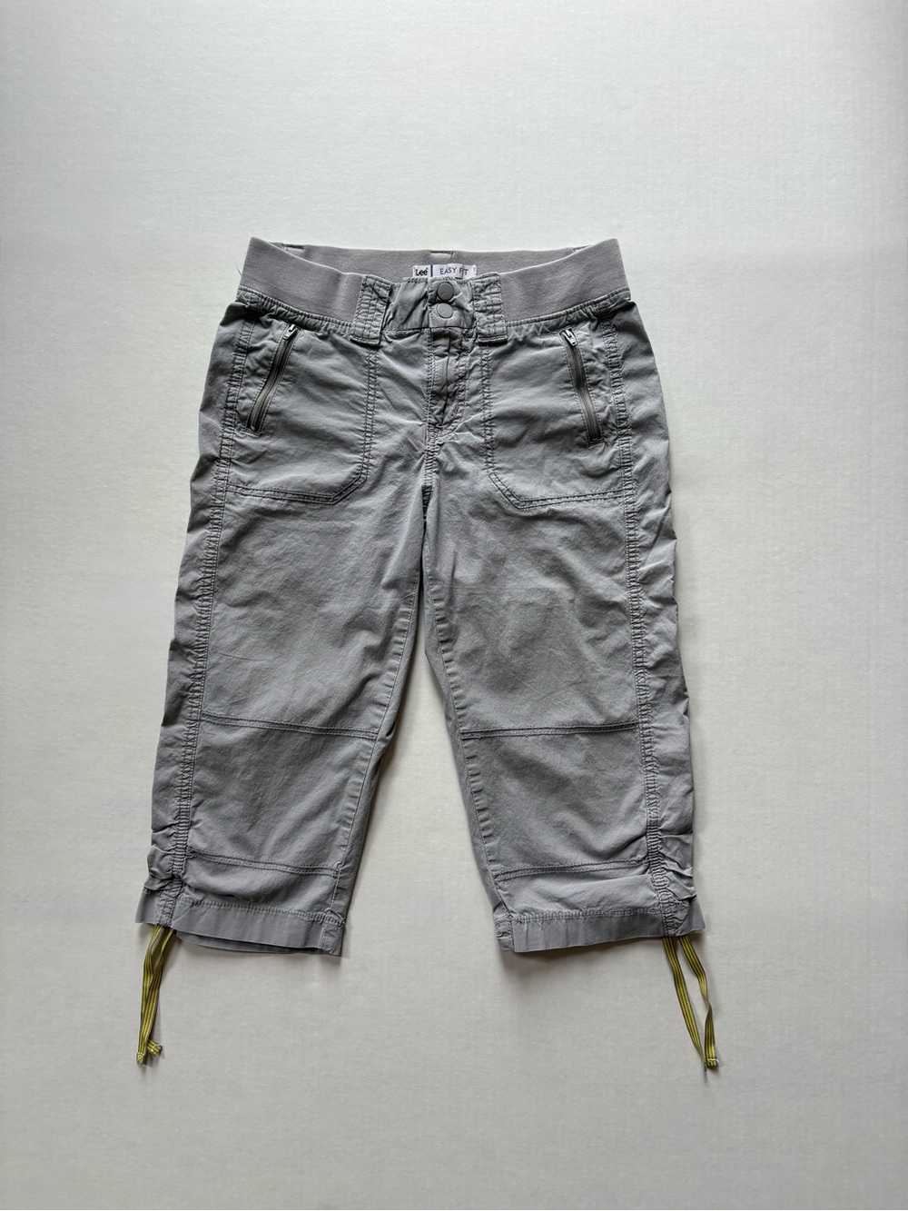 Lee Easy Fit Capris Cargo Shorts Womens 4 Petite Adjustable Leg Drawstrings